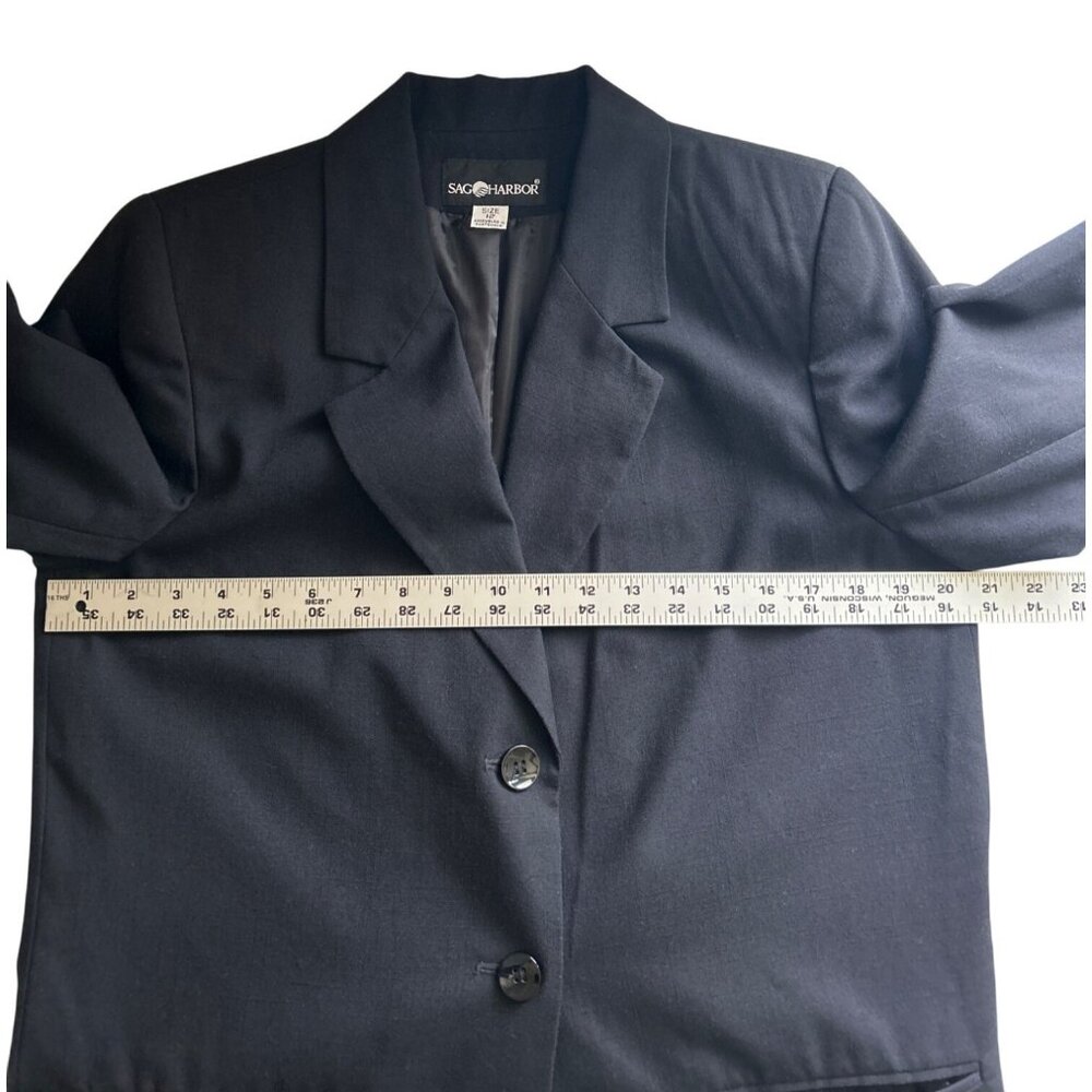 Vtg. Sag Harbor Womens Black Two-Button Blazer Size 12 Professional Wear Office - Picture 7 of 8